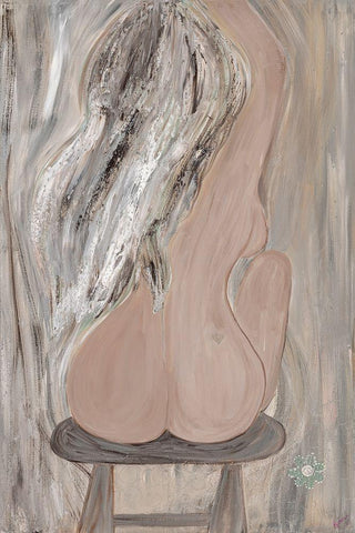 Raw Beauty 1 White Modern Wood Framed Art Print with Double Matting by Barski, Karen