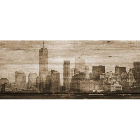 Urban Newyork Black Modern Wood Framed Art Print with Double Matting by Unknown
