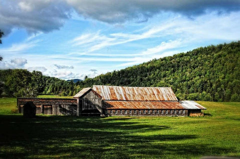 Country Barn 3 White Modern Wood Framed Art Print with Double Matting by Foschino, Suzanne