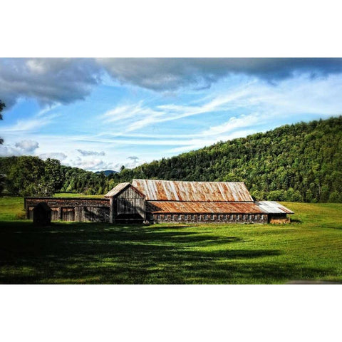 Country Barn 3 Gold Ornate Wood Framed Art Print with Double Matting by Foschino, Suzanne