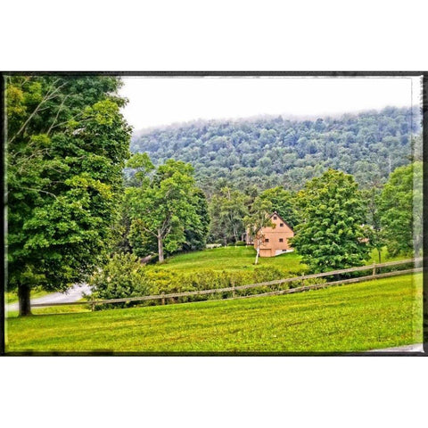Country Mountain Home Gold Ornate Wood Framed Art Print with Double Matting by Foschino, Suzanne