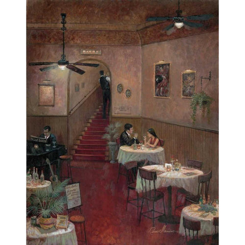 Romantic Interlude Black Modern Wood Framed Art Print by Manning, Ruane