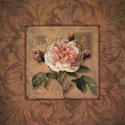 P.S. I Love You Too! Black Ornate Wood Framed Art Print with Double Matting by Donovan, Kelly