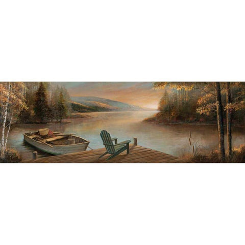 Peaceful Serenity Black Modern Wood Framed Art Print with Double Matting by Manning, Ruane