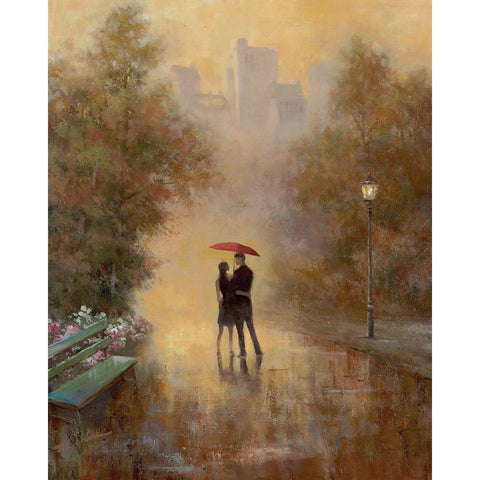 Walk in the Park I White Modern Wood Framed Art Print by Chiu, T.C.