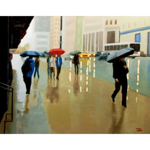 New York State Of Black Modern Wood Framed Art Print with Double Matting by Hamilton, Tate