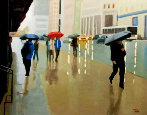 New York State Of Black Ornate Wood Framed Art Print with Double Matting by Hamilton, Tate