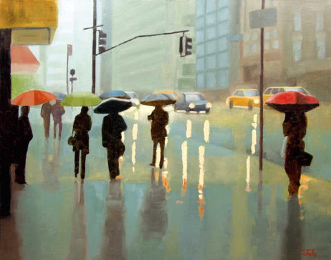 New York Reality White Modern Wood Framed Art Print with Double Matting by Hamilton, Tate