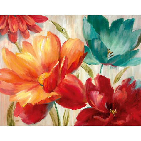 Avalon Garden White Modern Wood Framed Art Print by Nan