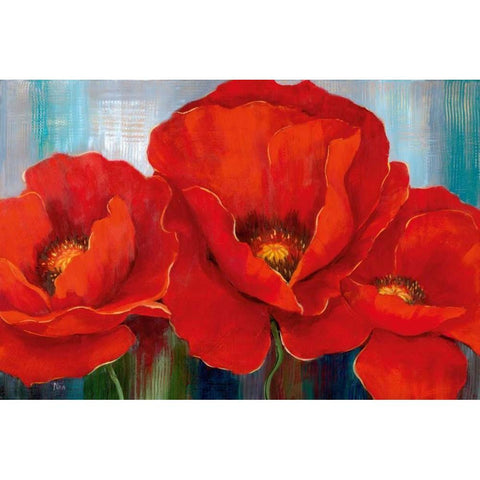 Magnifique En Rouge Black Modern Wood Framed Art Print with Double Matting by Nan