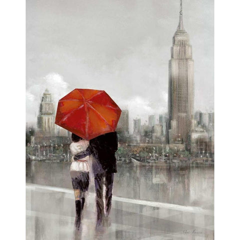 Modern Couple in NY Black Modern Wood Framed Art Print by Manning, Ruane