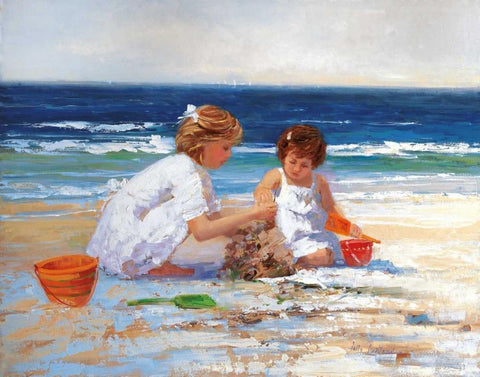 On the Shore White Modern Wood Framed Art Print with Double Matting by Swatland, Sally