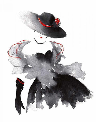 Evening Out I Black Ornate Wood Framed Art Print with Double Matting by McNaughton, Rachel