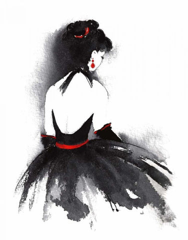 Evening Out II White Modern Wood Framed Art Print with Double Matting by McNaughton, Rachel