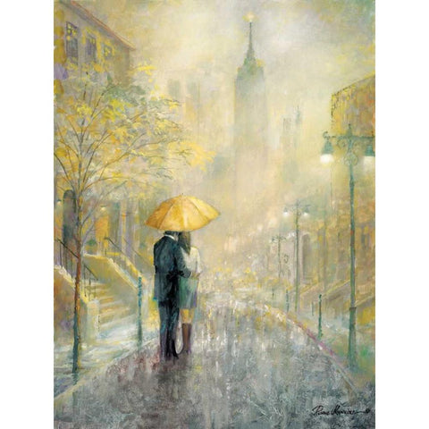City Romance I Gold Ornate Wood Framed Art Print with Double Matting by Manning, Ruane