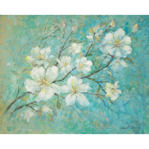 Apple Blossoms White Modern Wood Framed Art Print by Manning, Ruane