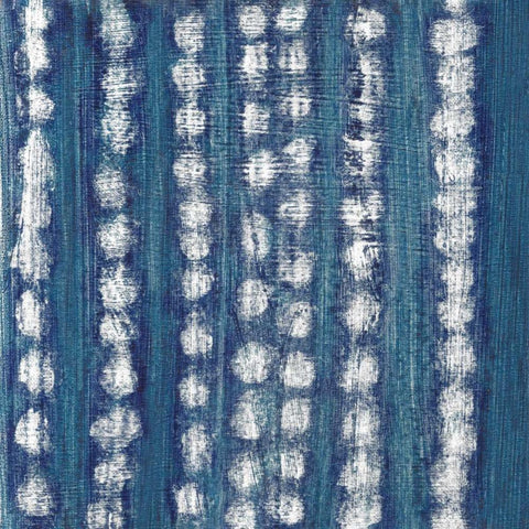 Shibori Blue I Black Modern Wood Framed Art Print by Tava Studios
