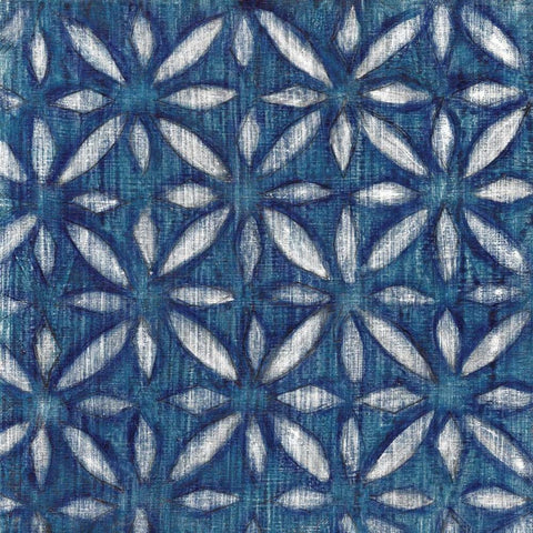Shibori Blue II Black Modern Wood Framed Art Print by Tava Studios