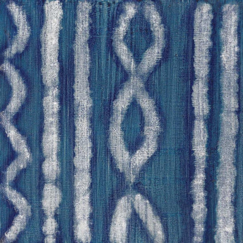 Shibori Blue III Black Modern Wood Framed Art Print by Tava Studios
