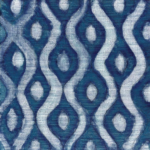 Shibori Blue IV Black Modern Wood Framed Art Print by Tava Studios
