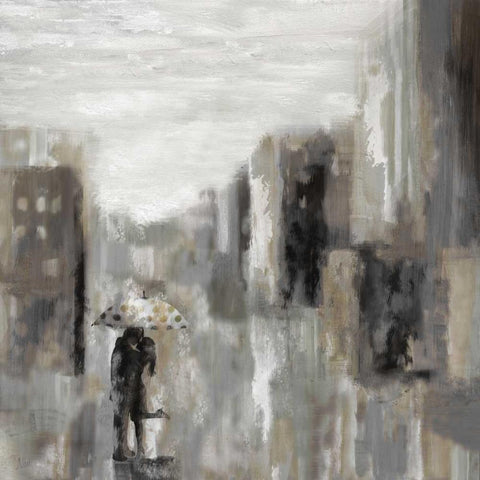 Rainy Weekend White Modern Wood Framed Art Print by Nan