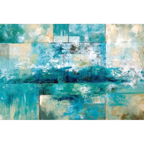 Aqua Viva Black Modern Wood Framed Art Print with Double Matting by Nan