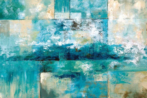 Aqua Viva White Modern Wood Framed Art Print with Double Matting by Nan