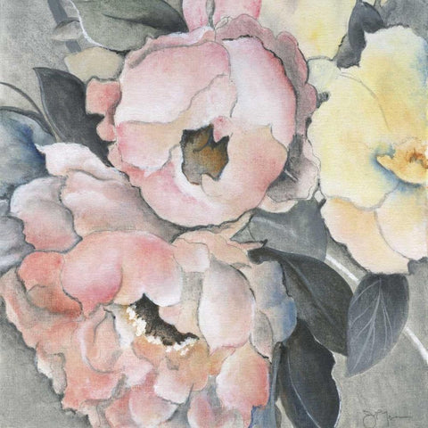 Dusty Rose Black Modern Wood Framed Art Print by Tava Studios