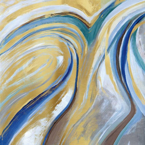Agate and Gold I Black Modern Wood Framed Art Print by Nan