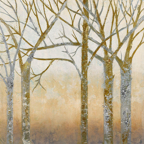 Golden Wood Black Modern Wood Framed Art Print by Tava Studios
