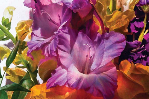 Anas Garden Black Ornate Wood Framed Art Print with Double Matting by Calascibetta, Mike