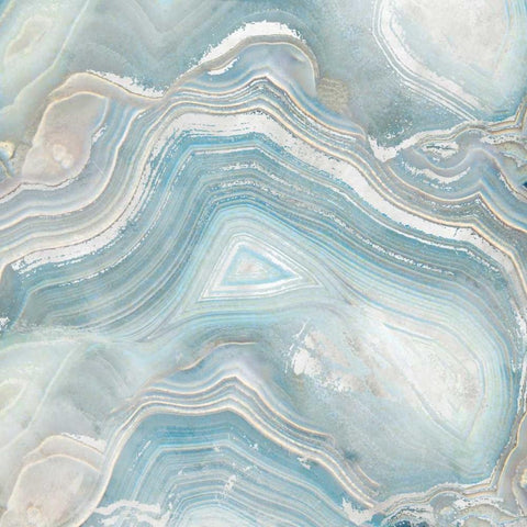 Agate in Blue I Black Modern Wood Framed Art Print with Double Matting by Nan