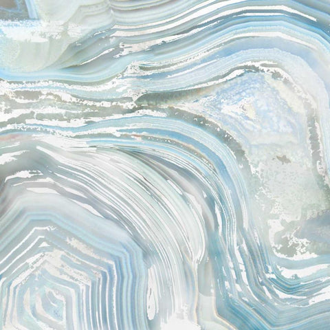 Agate in Blue II White Modern Wood Framed Art Print by Nan