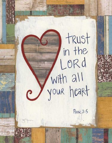 Trust In The Lord White Modern Wood Framed Art Print with Double Matting by Tava Studios