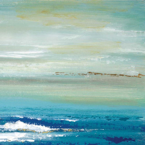 Distant Horizon Detail White Modern Wood Framed Art Print with Double Matting by Tava Studios