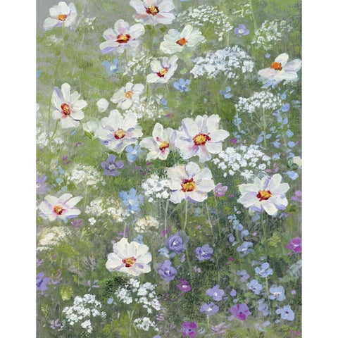 Springtime Flower White Modern Wood Framed Art Print by Swatland, Sally