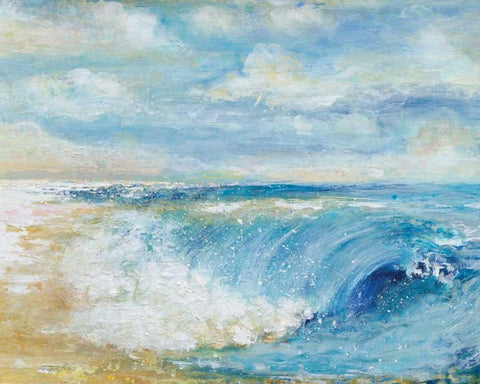 The Perfect Wave White Modern Wood Framed Art Print with Double Matting by Tava Studios