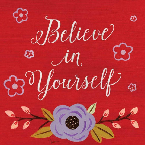 Believe in White Modern Wood Framed Art Print with Double Matting by Tava Studios