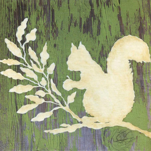 Fall Squirrel White Modern Wood Framed Art Print with Double Matting by Tava Studios