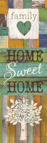 Sweet Home Family Tree White Modern Wood Framed Art Print with Double Matting by Tava Studios