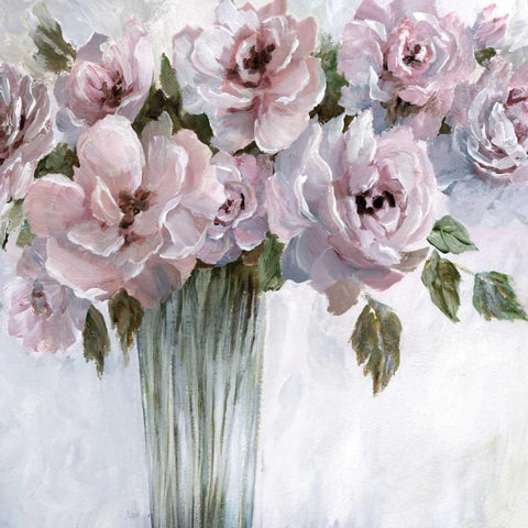 Bouquet Blush Gold Ornate Wood Framed Art Print with Double Matting by Nan