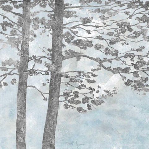 Soft Silhouette White Modern Wood Framed Art Print with Double Matting by Tava Studios