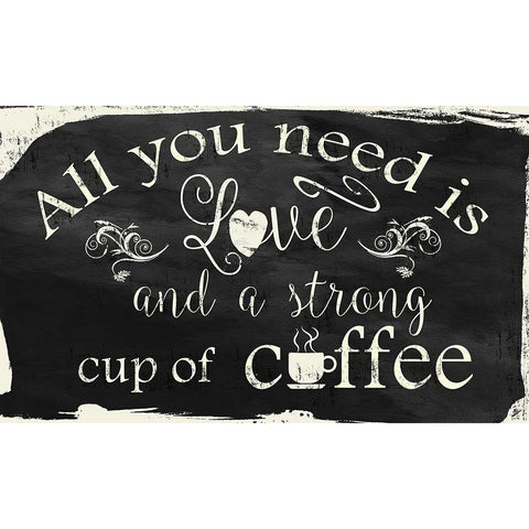 All You Need Is Black Modern Wood Framed Art Print with Double Matting by Nan