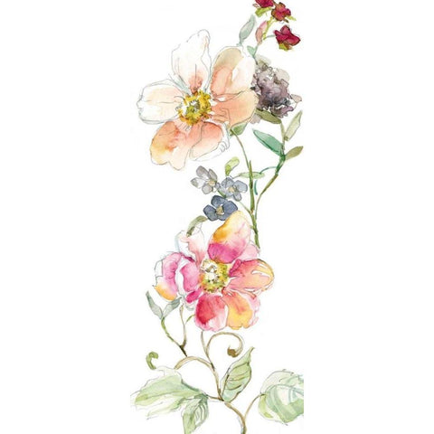 Trailing Blooms II White Modern Wood Framed Art Print by Robinson, Carol