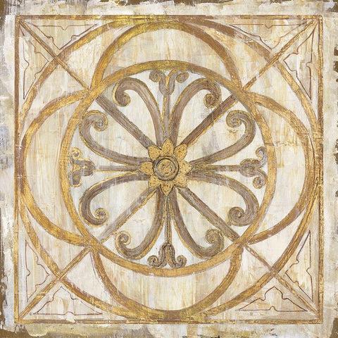 Venetian Mosaic White Modern Wood Framed Art Print with Double Matting by Tava Studios