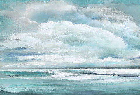 Billowing Clouds White Modern Wood Framed Art Print with Double Matting by Tava Studios