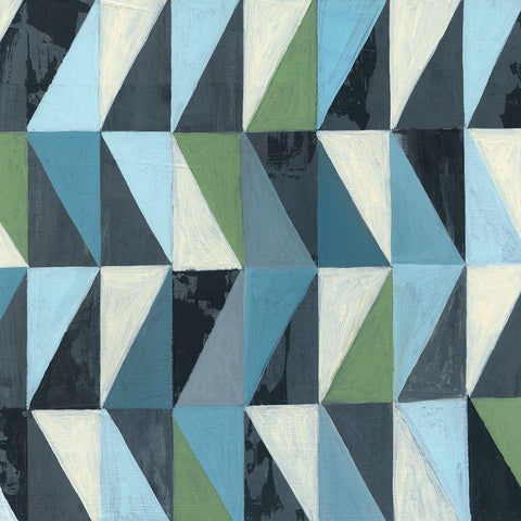 Geometric III Black Modern Wood Framed Art Print with Double Matting by Tava Studios