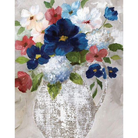 Linen Bouquet II Gold Ornate Wood Framed Art Print with Double Matting by Nan