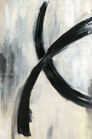 Abstract Rings I White Modern Wood Framed Art Print with Double Matting by Nan