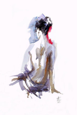 Contemplation White Modern Wood Framed Art Print with Double Matting by Farrall Doyle, Anne